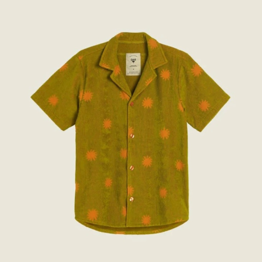 OAS Green and Orange Casual Button Down Shirt